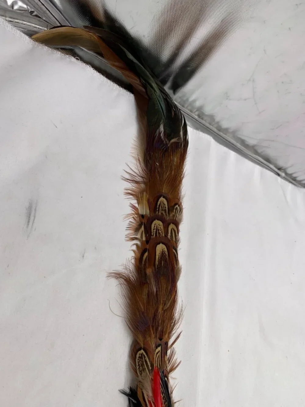 Western Feather Hat Band Brown Red